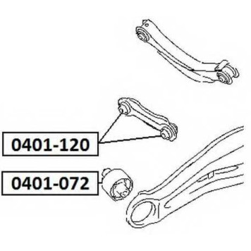 Сайленблок заднего поперечного верхнего переднего рычага <b>ASVA 0401120</b>