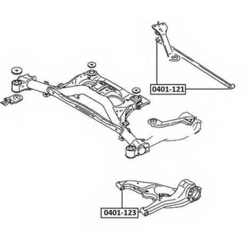 Сайлентблок, рычаг независимой подвески колеса <b>ASVA 0401123</b>
