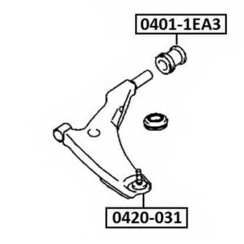 Сайлентблок подрамника 0401-1EA3 <b>ASVA 04011EA3</b>