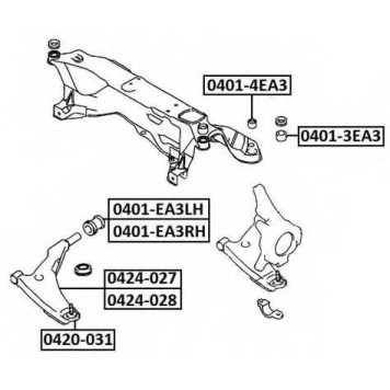 Сайлентблок, рычаг независимой подвески колеса <b>ASVA 04014EA3</b>