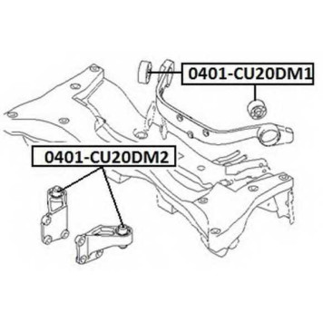 Сайлентблок, рычаг независимой подвески колеса <b>ASVA 0401CU20DM2</b>