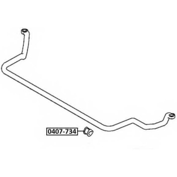 Втулка стабилизатора | перед прав/лев | <b>ASVA 0407-734</b>