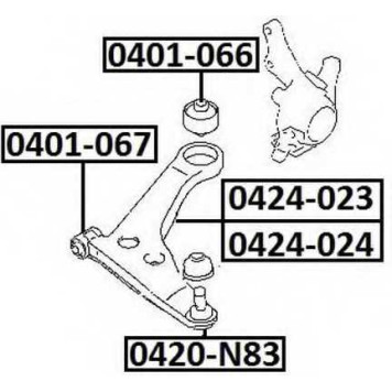 Рычаг независимой подвески колеса, подвеска колеса <b>ASVA 0424023</b>
