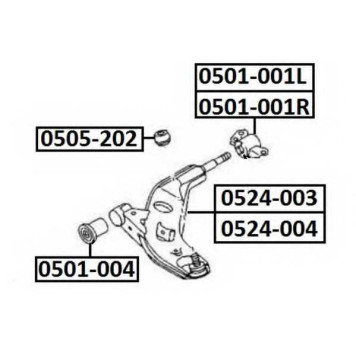 Сайленблок задний правый нижнего рычага <b>ASVA 0501001R</b>
