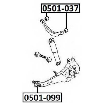 Сайлентблок рычага подвески | зад прав/лев | <b>ASVA 0501-037</b>