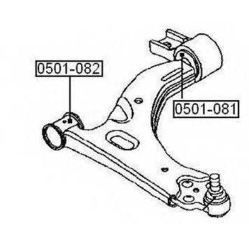 Сайлентблок, рычаг независимой подвески колеса <b>ASVA 0501081</b>