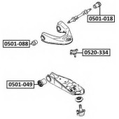 Сайлентблок, рычаг независимой подвески колеса <b>ASVA 0501088</b>