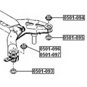 Сайлентблок, рычаг независимой подвески колеса <b>ASVA 0501093</b>