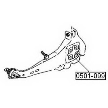 Сайлентблок, рычаг независимой подвески колеса <b>ASVA 0501099</b>