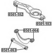 Сайлентблок, рычаг независимой подвески колеса <b>ASVA 0501102</b>