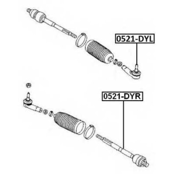 Наконечник рулевой правый <b>ASVA 0521DYR</b>