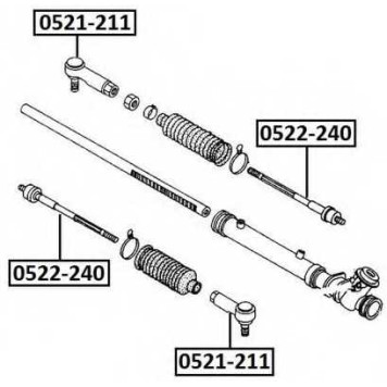 Тяга рулевая / шарнир осевой <b>ASVA 0522240</b>