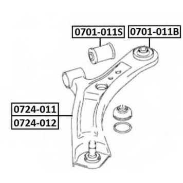Сайлентблок рычага подвески задний | перед прав/лев | <b>ASVA 0701-011B</b>