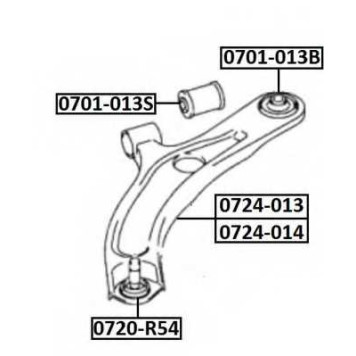 Сайлентблок, рычаг независимой подвески колеса <b>ASVA 0701013B</b>