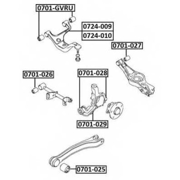 Сайлентблок, рычаг независимой подвески колеса <b>ASVA 0701026</b>