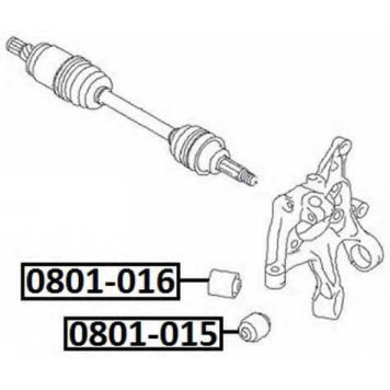 Сайлентблок, рычаг независимой подвески колеса <b>ASVA 0801015</b>