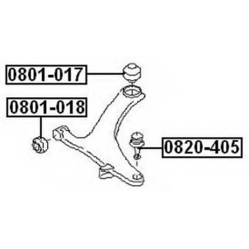 Сайлентблок, рычаг независимой подвески колеса <b>ASVA 0801017</b>