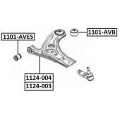 Снят с производства рычаг подвески нижний | перед лев | <b>ASVA 1124-004</b>