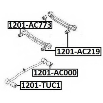 Сайленблок задней продольной тяги задний <b>ASVA 1201AC000</b>