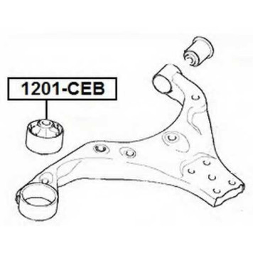 Сайлентблок, рычаг независимой подвески колеса <b>ASVA 1201CEB</b>