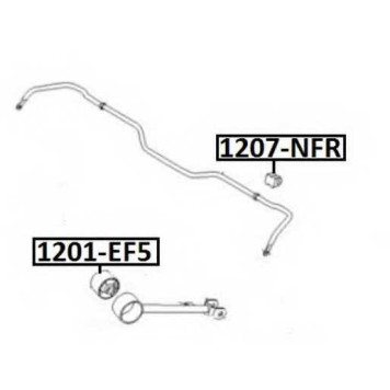 Сайлентблок, рычаг независимой подвески колеса <b>ASVA 1201EF5</b>