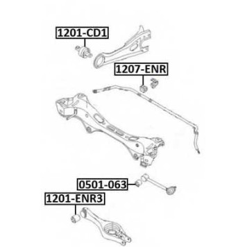 Сайлентблок, рычаг независимой подвески колеса <b>ASVA 1201ENR3</b>
