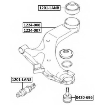 Сайленблок переднего рычага передний <b>ASVA 1201LANS</b>