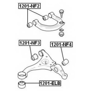 Сайлентблок переднего верхнего рычага (10216022070413000827010, китай) <b>ASVA 1201NF2</b>