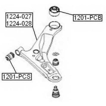 Сайлентблок рычага подвески передний | перед прав/лев | <b>ASVA 1201-PCS</b>