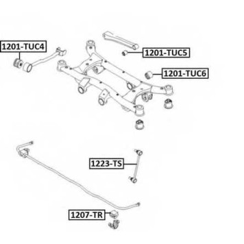 Сайлентблок, рычаг независимой подвески колеса <b>ASVA 1201TUC6</b>