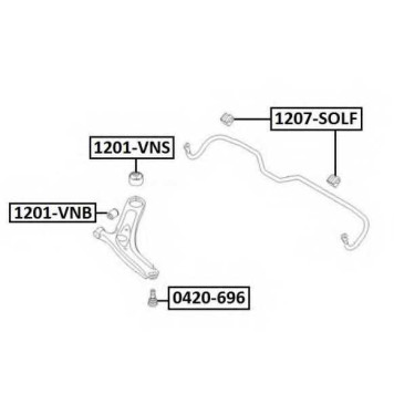 Сайленблок переднего рычага передний <b>ASVA 1201VNS</b>