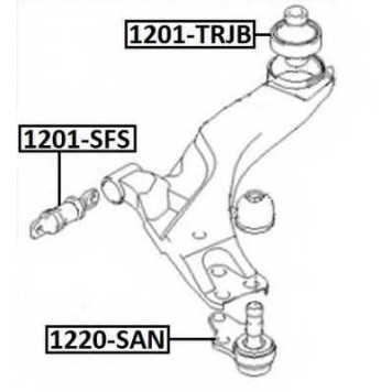 Опора шаровая нижнего переднего рычага | перед прав/лев | <b>ASVA 1220-SAN</b>