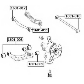 Сайлентблок заднего нижнего рычага (10216022070413000827010, китай) <b>ASVA 1601009</b>