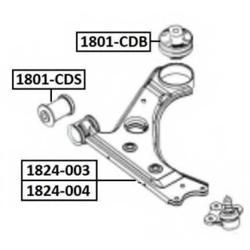 Рычаг подвески нижний | лев | <b>ASVA 1824-004</b>