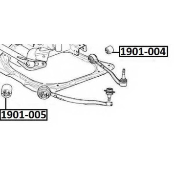 Сайлентблок, рычаг независимой подвески колеса <b>ASVA 1901005</b>