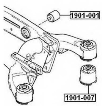 Сайлентблок, рычаг независимой подвески колеса <b>ASVA 1901007</b>