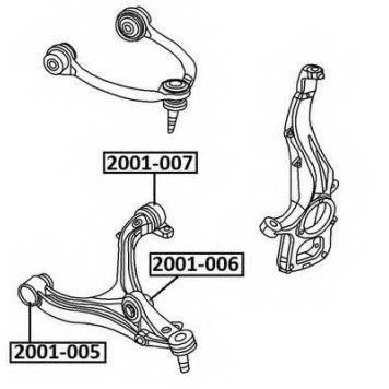 Сайлентблок амортизатора нижний | перед прав/лев | <b>ASVA 2001-006</b>