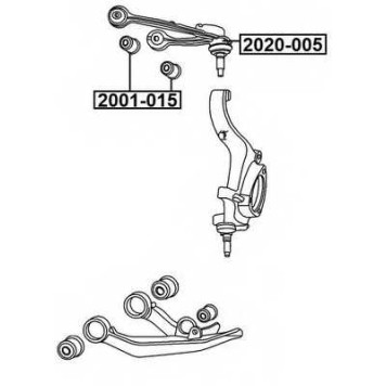Сайлентблок рычага подвески верхнего | перед прав/лев | <b>ASVA 2001-015</b>