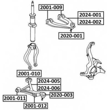 Опора шаровая верхнего рычага | перед прав/лев | <b>ASVA 2020-001</b>