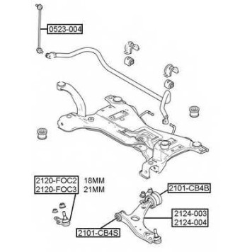 Сайлентблок переднего рычага передний <b>ASVA 2101CB4S</b>
