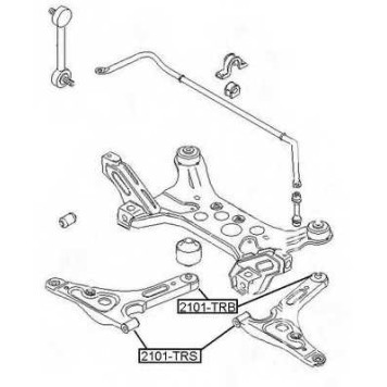 Сайлентблок переднего рычага задний (1021602206021300024316, китай) <b>ASVA 2101TRB</b>