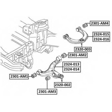 Сайлентблок средний нижнего рычага <b>ASVA 2301AM3</b>