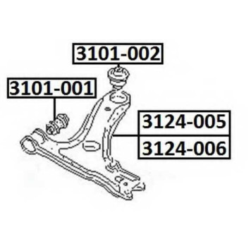 Сайлентблок переднего рычага передний <b>ASVA 3101001</b>