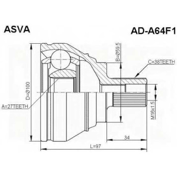 Шрус [12] <b>ASVA ADA64F1</b>