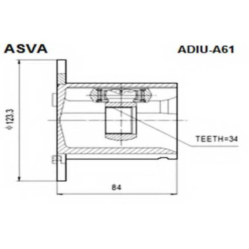 Шрус внутренний 34x123 [12] <b>ASVA ADIUA61</b>