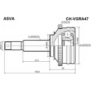 Шрус внешний <b>ASVA CHR-VGRA47</b>