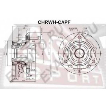 Ступица колеса с ABS | перед прав/лев | <b>ASVA CHRWH-CAPF</b>