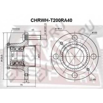 Ступица колеса с ABS | зад прав/лев | <b>ASVA CHRWH-T200RA40</b>