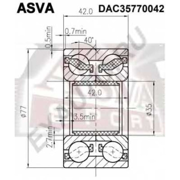 Подшипник ступичный 12 <b>ASVA DAC35770042</b>