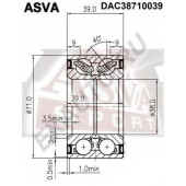 Подшипник ступичный передний 12 <b>ASVA DAC38710039</b>